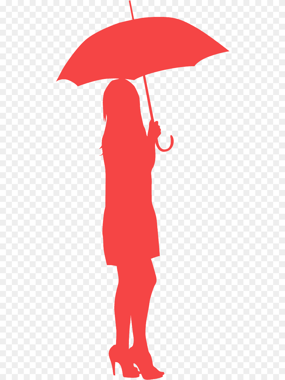 Red Umbrella Silhouette, Canopy, Person Png