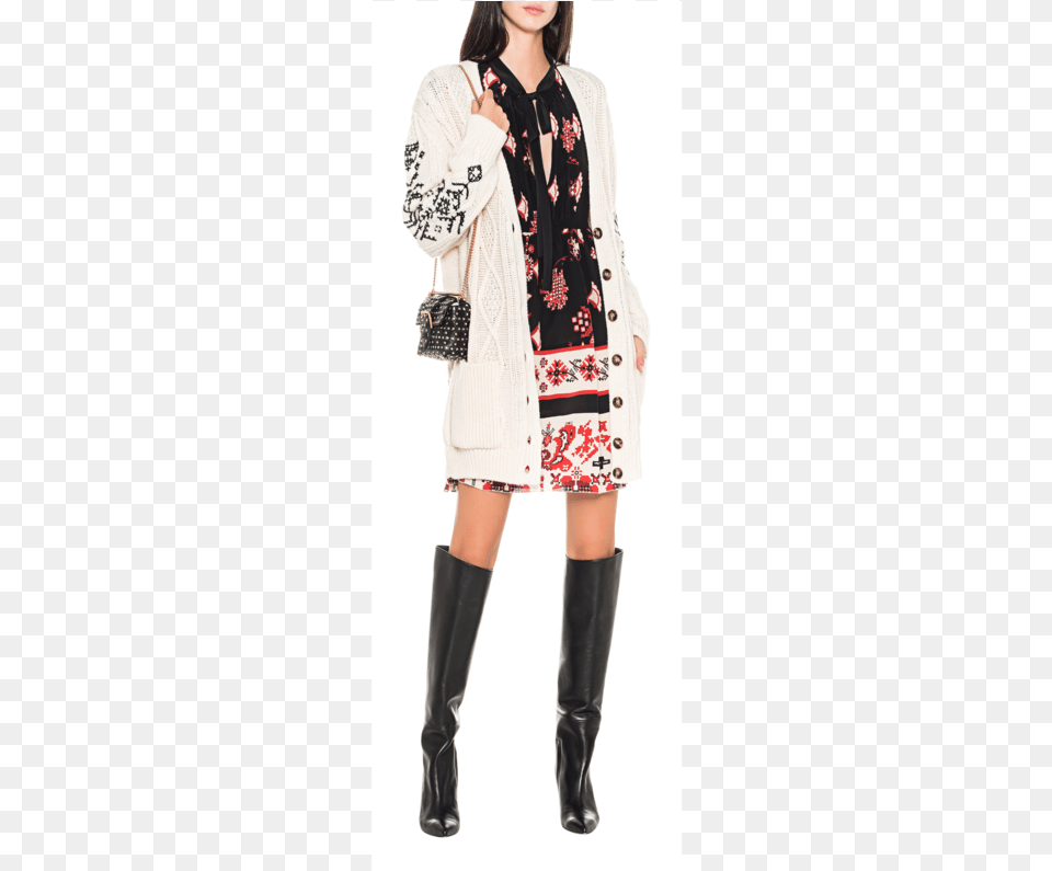 Red Valentinoknit Classy Off White Woolen Cardigan Girl, Clothing, Coat, Knitwear, Sweater Free Transparent Png