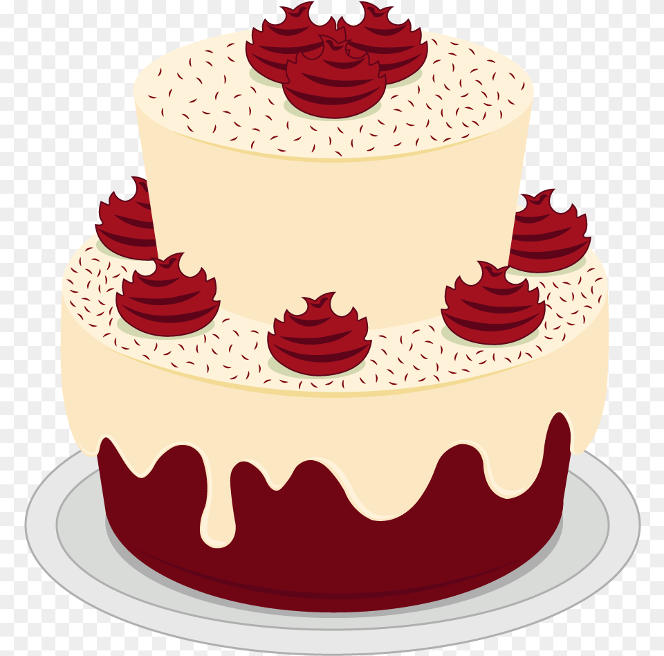 Red Velvet Cake, Birthday Cake, Cream, Dessert, Food Png Image