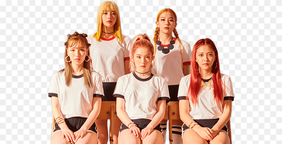 Red Velvet Kpop Stickers Russian Roulette Red Velvet, T-shirt, Clothing, Person, People Free Png Download