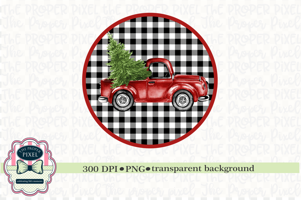 Red Vintage Truck With Christmas Tree Grade De Para Luminaria Industrial, Advertisement, Car, Vehicle, Poster Free Png