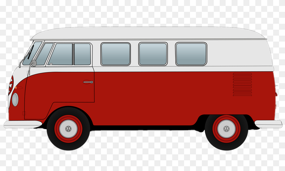 Red Volkswagen Camper Van Clipart, Caravan, Transportation, Vehicle, Bus Png Image