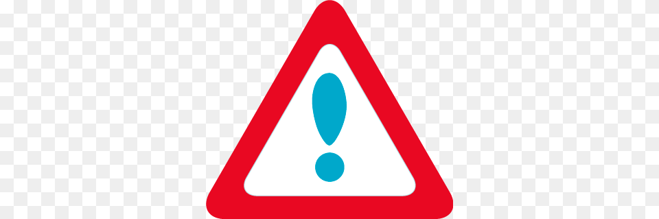 Red Warning Triangle With Blue Exclamation Point Inside, Sign, Symbol, Road Sign Free Transparent Png