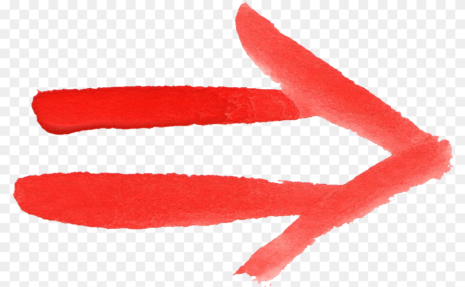 Red Watercolor Arrow Paint Stroke Arrow, Flower, Petal, Plant, Accessories Png Image