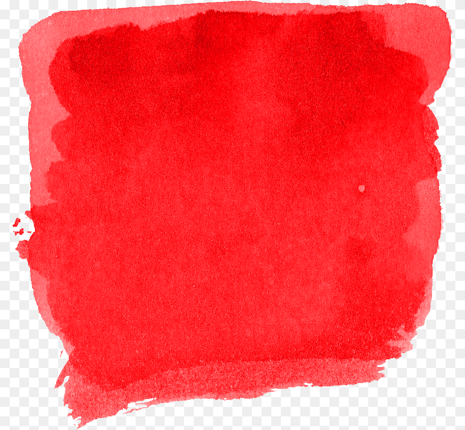 Red Watercolor Brush Stroke Square Watercolor Red Brush, Cushion, Home Decor, Flower, Plant Free Png