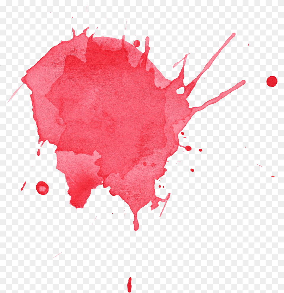 Red Watercolor Splatter Transparent Watercolor Splash Red, Stain, Animal, Insect, Invertebrate Png Image