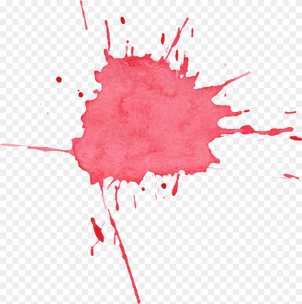 Red Watercolor Splatter Transparent Watercolor Splatter, Stain, Person, Face, Head Free Png Download