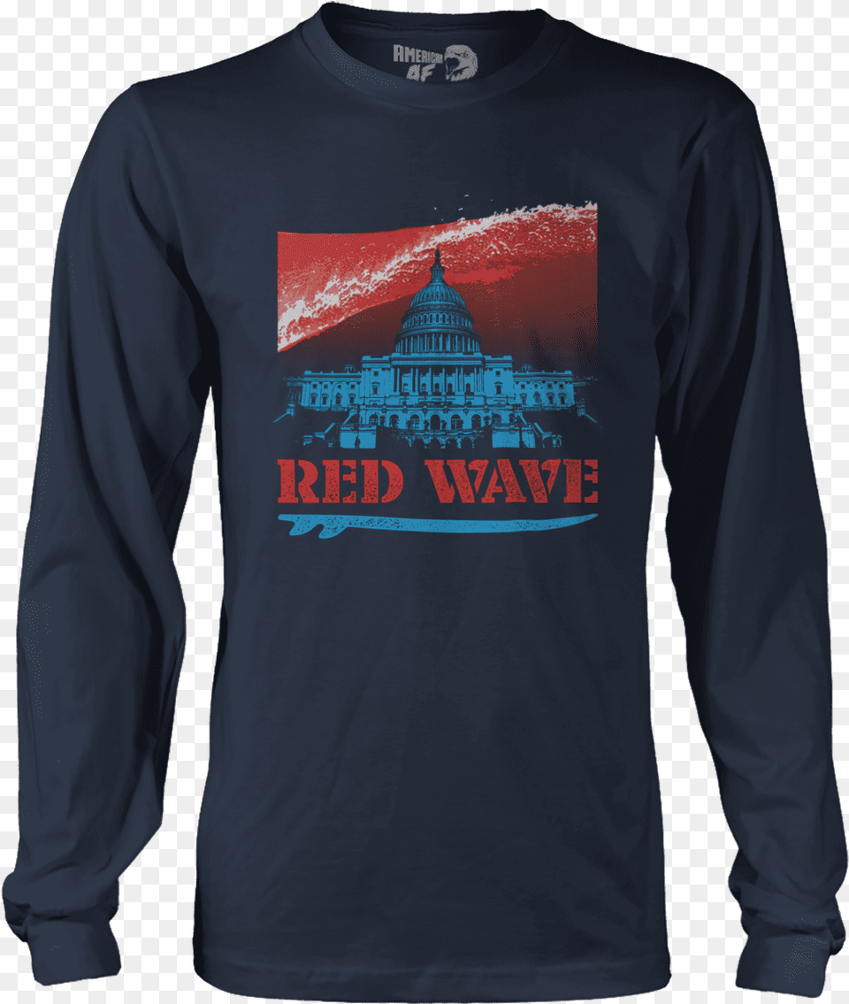 Red Wave V1 Shirt, Clothing, Long Sleeve, Sleeve, T-shirt Png Image