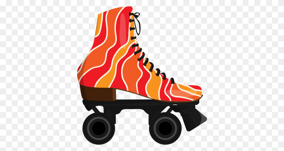 Red Wavy Roller Skate Shoe, Smoke Pipe Free Png