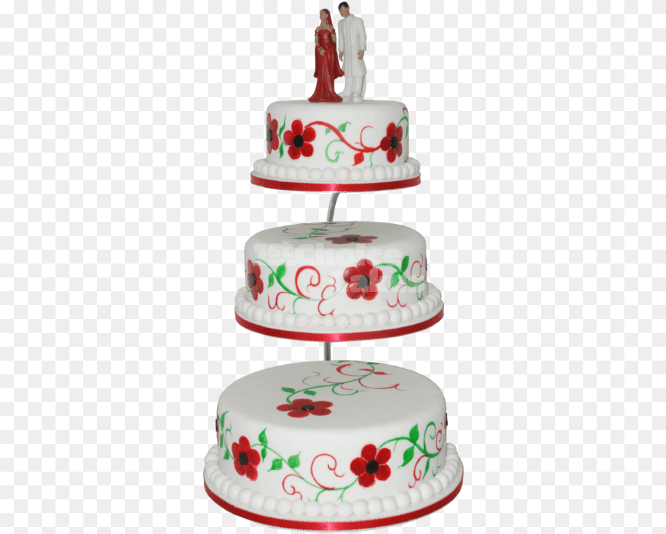 Red Wedding Cake, Dessert, Birthday Cake, Cream, Food Free Png Download