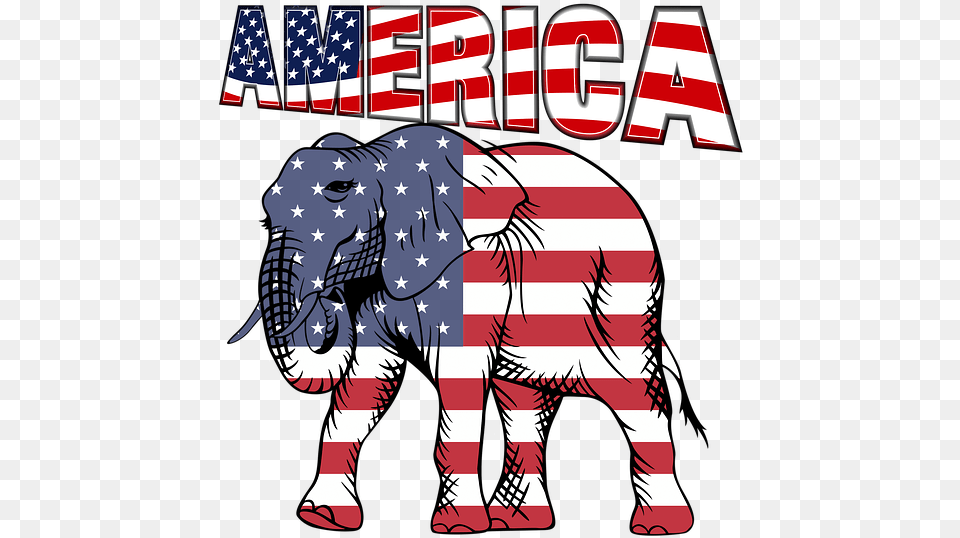 Red White And Blue Elephant, Circus, Leisure Activities, Animal, Wildlife Free Png Download