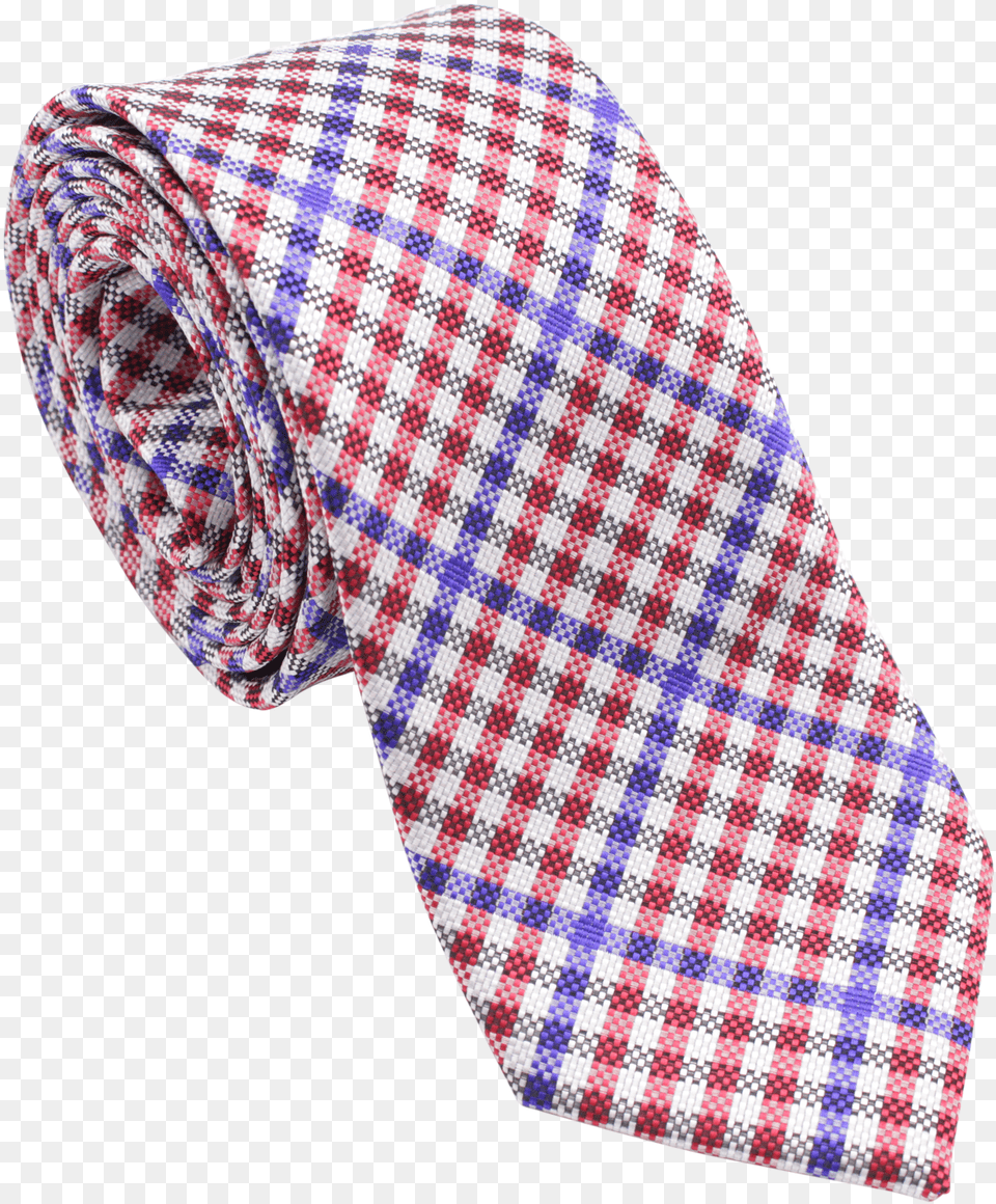 Red White And Blue Gingham Patterned Necktie Table With Tablecloth Background, Accessories, Formal Wear, Tie, Clothing Png Image