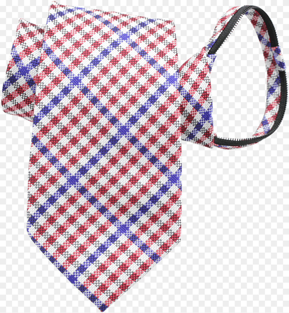 Red White And Blue Gingham Patterned Zipper Tie Background Bikini, Accessories, Formal Wear, Necktie, Bag Free Transparent Png