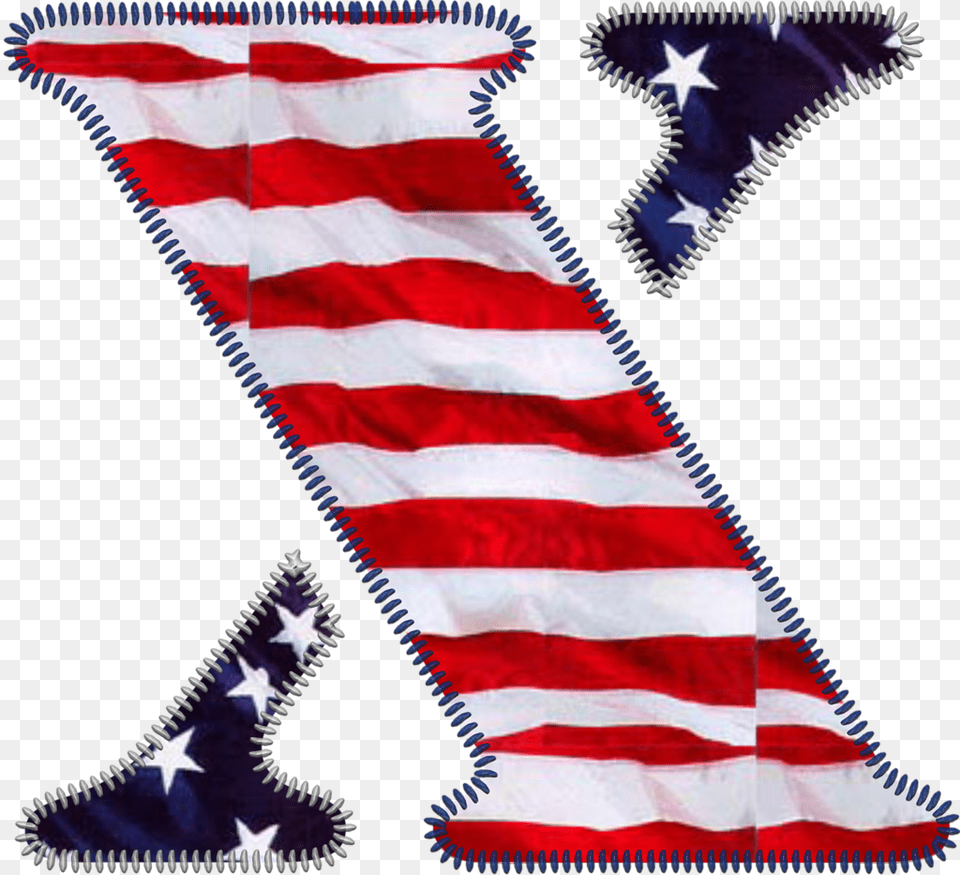 Red White And Blue Letter X, American Flag, Flag, Christmas, Christmas Decorations Free Png Download