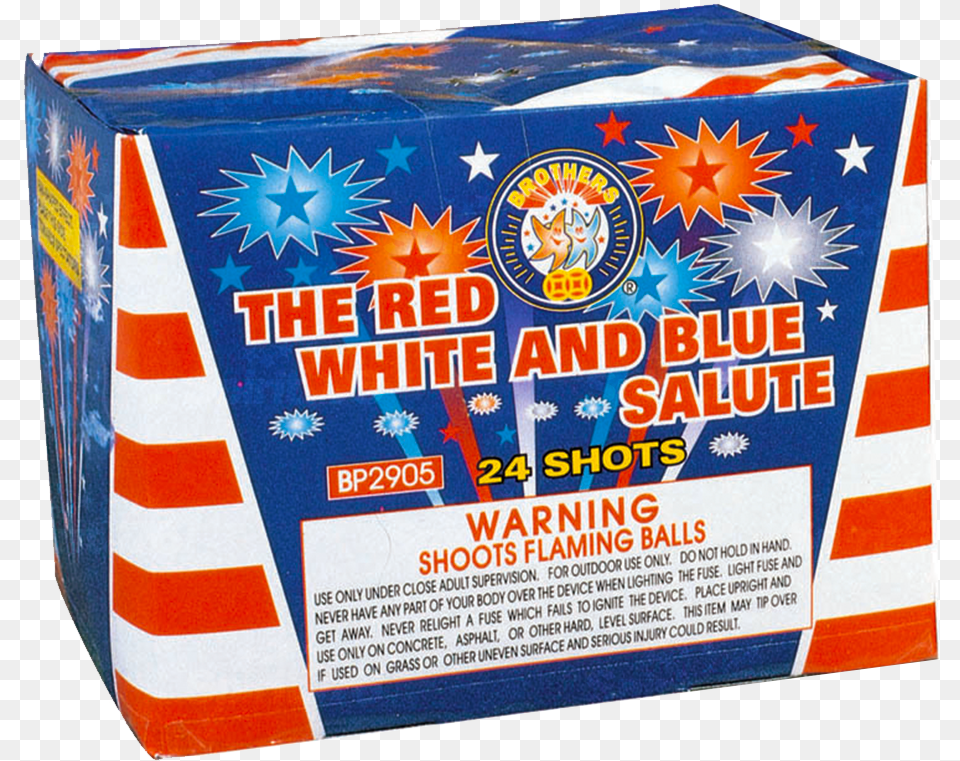 Red White And Blue Salute Firework, Flag, Box, Fireworks Png