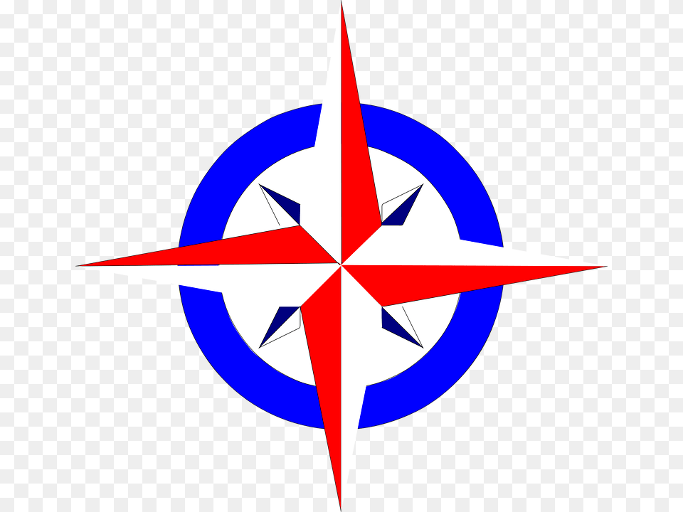 Red White And Blue Star Svg Clip Arts Compass Points In Russian Free Png