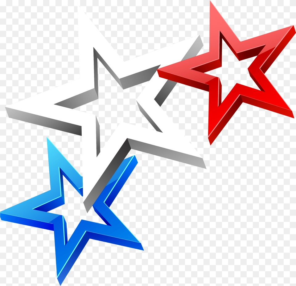 Red White And Blue Stars, Star Symbol, Symbol, Cross Free Transparent Png
