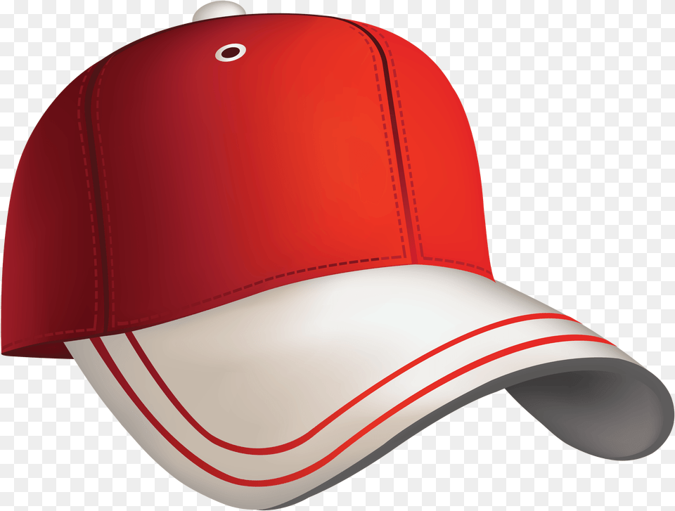 Red White Cap Background Cap Clipart, Baseball Cap, Clothing, Hat, Hardhat Png Image