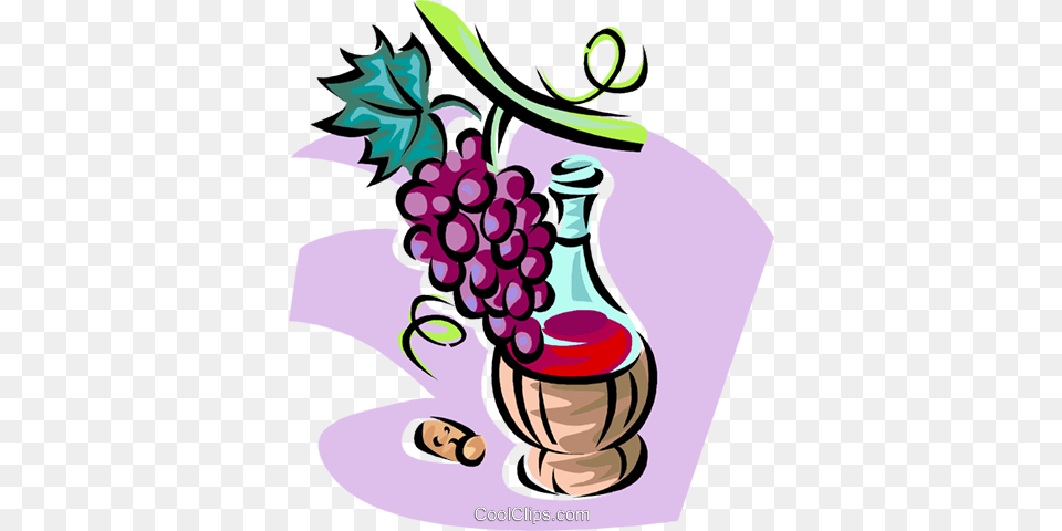 Red Wine And Grapes Royalty Vector Clip Art Illustration, Food, Fruit, Plant, Produce Png Image