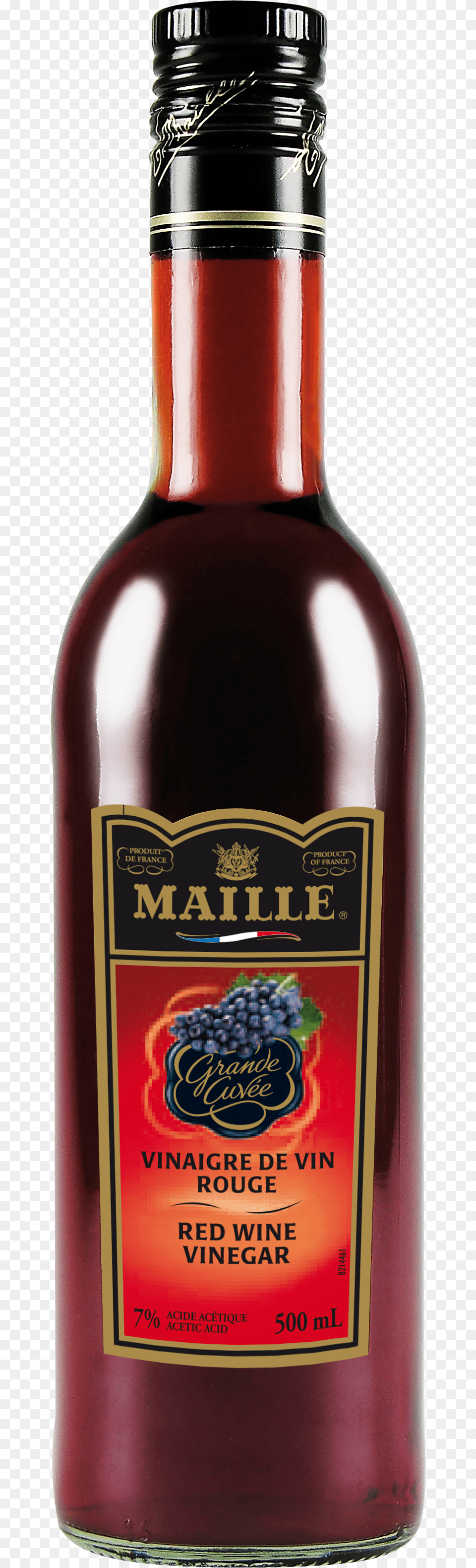 Red Wine Vinegar Vinaigre De Vin Maille, Alcohol, Beverage, Food, Ketchup Free Png Download