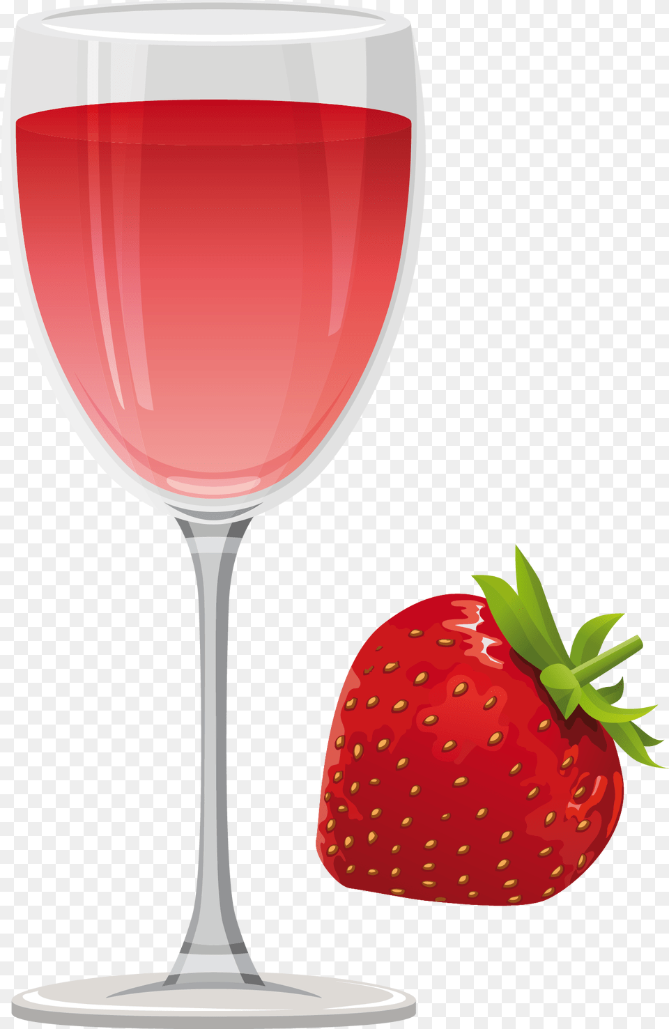Red Wine White Wine Cocktail Clip Art Strawberries And Wine Clipart, Alcohol, Strawberry, Produce, Plant Png Image