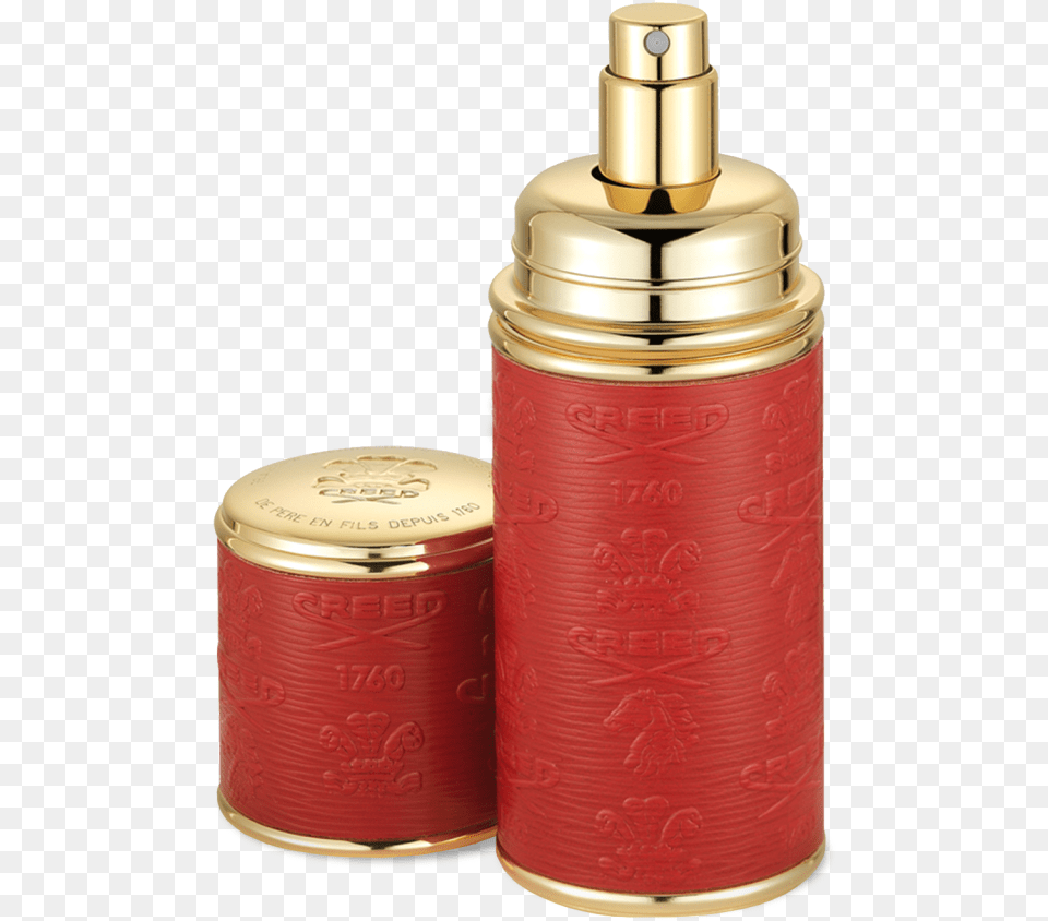 Red With Gold Trim Deluxe Atomizer Atomizer Creed Camel Silver, Bottle, Can, Cosmetics, Perfume Free Png