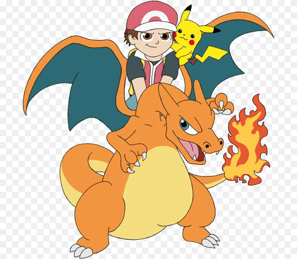 Red With Pikachu And Charizard Cartoon, Baby, Person, Face, Head Png