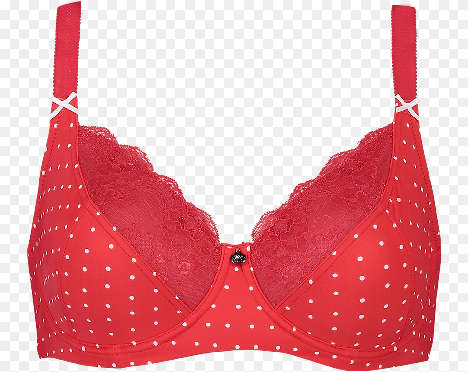 Red With White Spots Bra Download Background Bra, Clothing, Lingerie, Underwear, Accessories Free Transparent Png