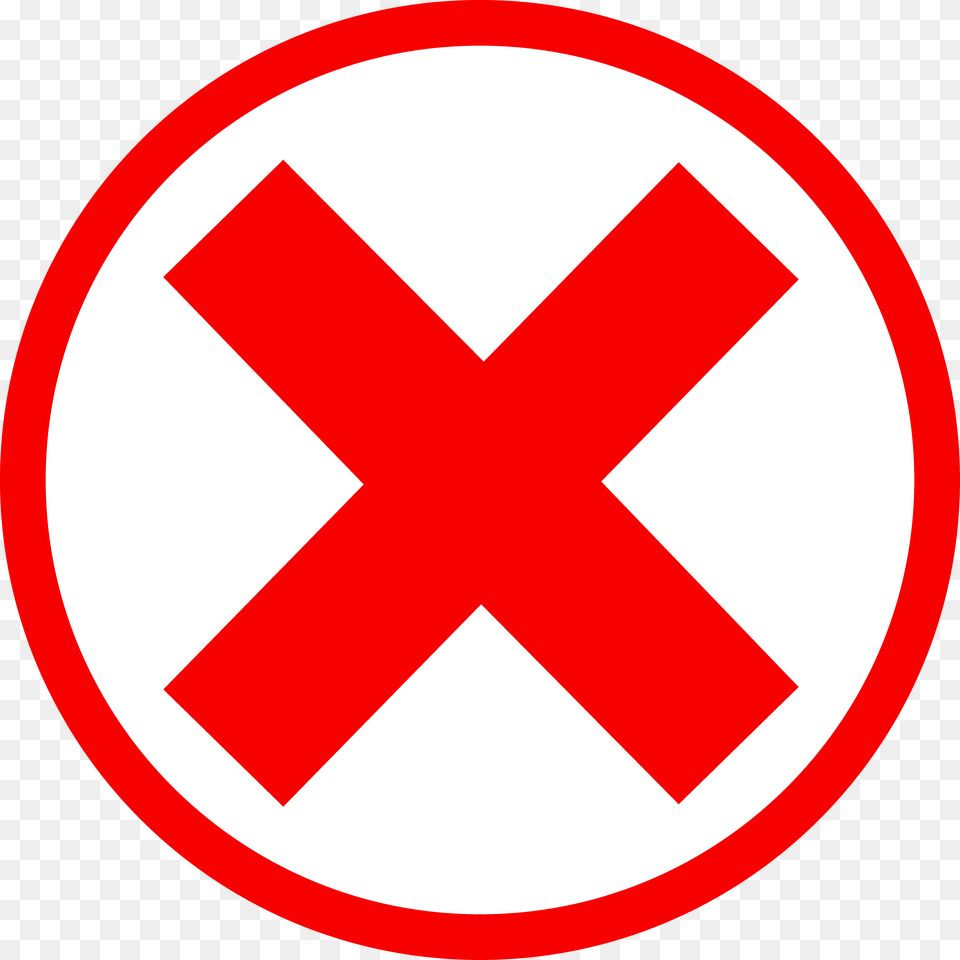 Red X Mark In Circle, Symbol, Sign, Logo, First Aid Png Image