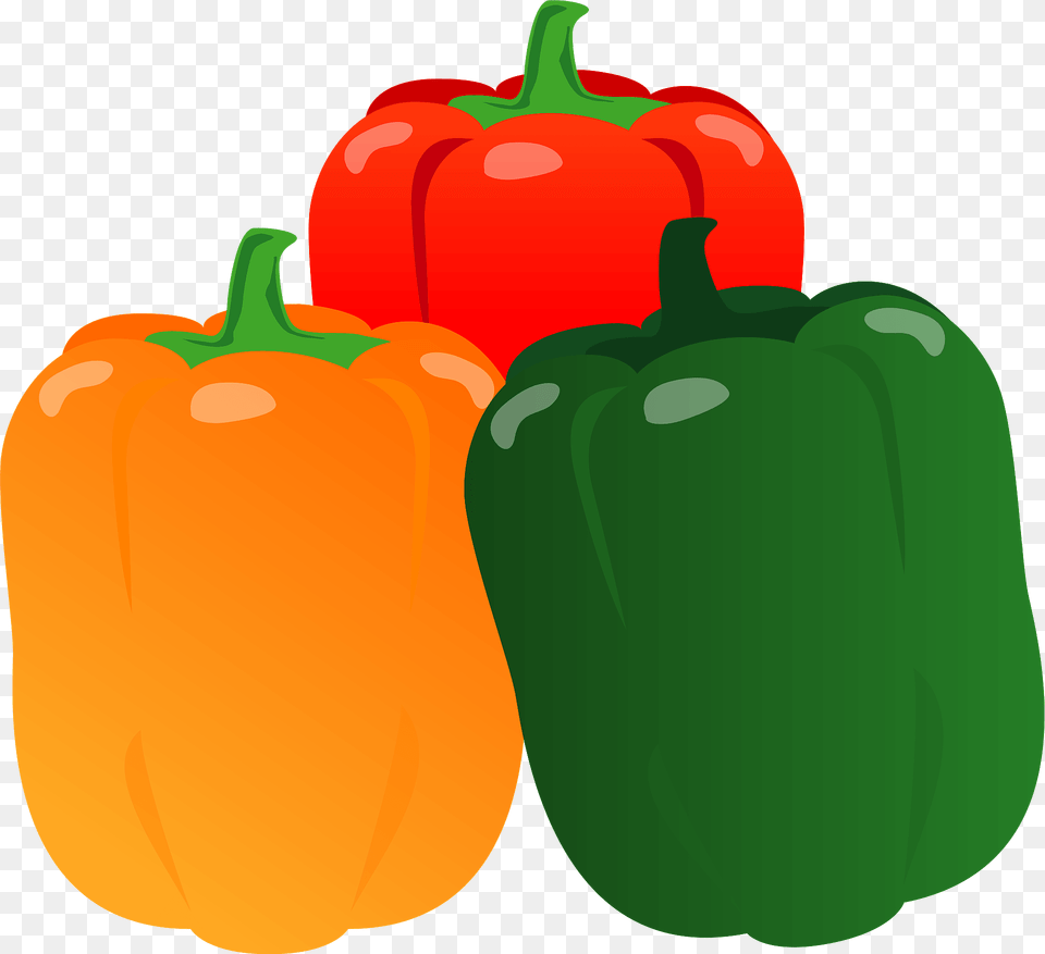 Red Yellow And Green Bell Peppers Clipart, Bell Pepper, Food, Pepper, Plant Free Png Download