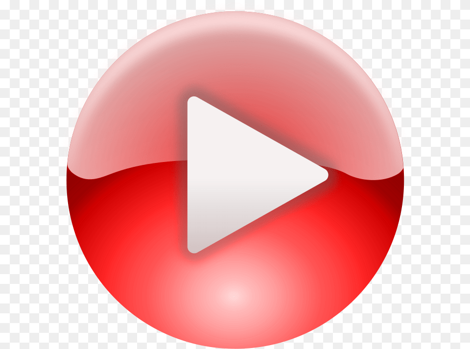 Red Youtube Play Button Play Button Red, Sphere, Triangle, Disk Free Png Download