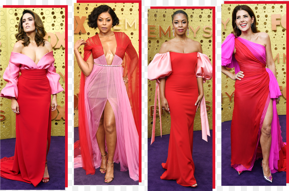 Redandpink Color Blocking Makes An Unlikely Comeback Pink And Red Emmys Free Png Download