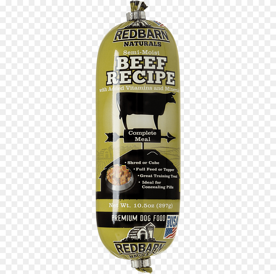 Redbarn Pet Products Beef Recipe Food Roll, Alcohol, Beer, Beverage, Advertisement Png Image