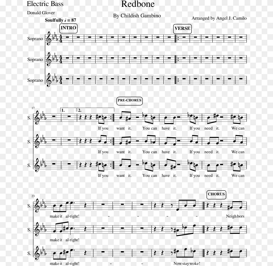 Redbone Sheet Music Composed By Arranged By Angel J Document, Gray Png