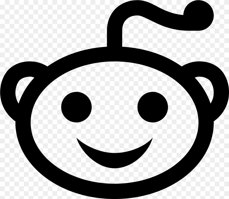 Reddit Logo Head White Icon Reddit, Gray Free Png Download