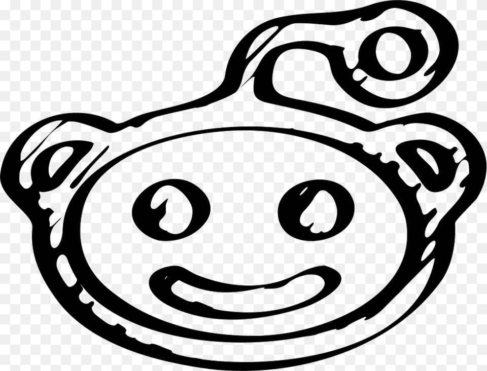 Reddit Logo Sketch Smiley, Stencil, Alarm Clock, Clock, Ammunition Free Transparent Png