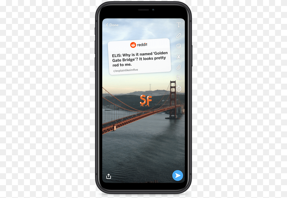 Reddit Now Lets Ios Users Share To Golden Gate Bridge, Electronics, Mobile Phone, Phone Png Image