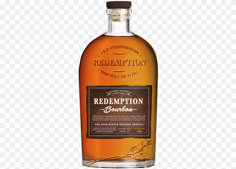 Redemption Bourbon Whiskey Redemption Bourbon Rye, Alcohol, Beverage, Liquor, Whisky Png