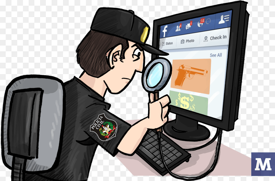 Redes Sociais Auxiliam Em De Crimes E Personal Computer, Adult, Male, Man, Person Free Png