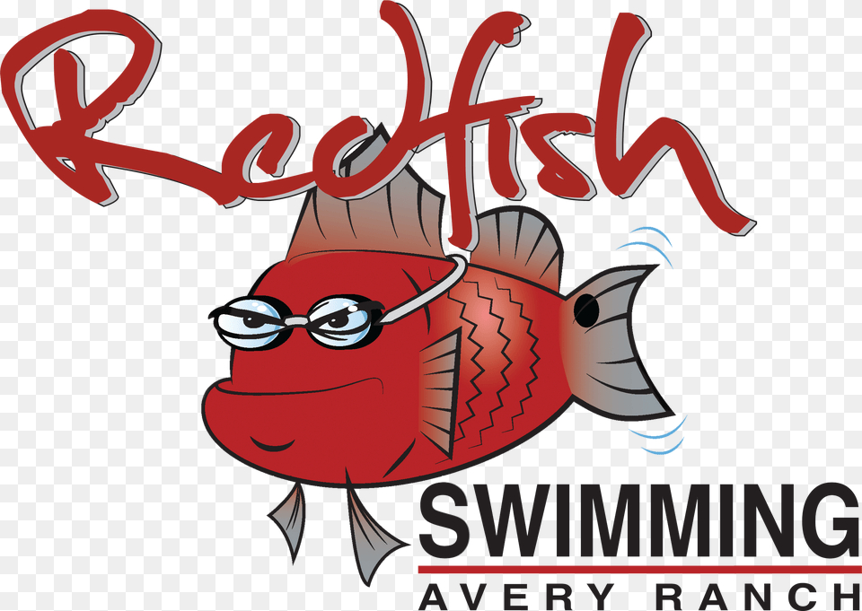 Redfish Swimming Logo Cartoon, Advertisement, Poster, Animal, Sea Life Free Transparent Png