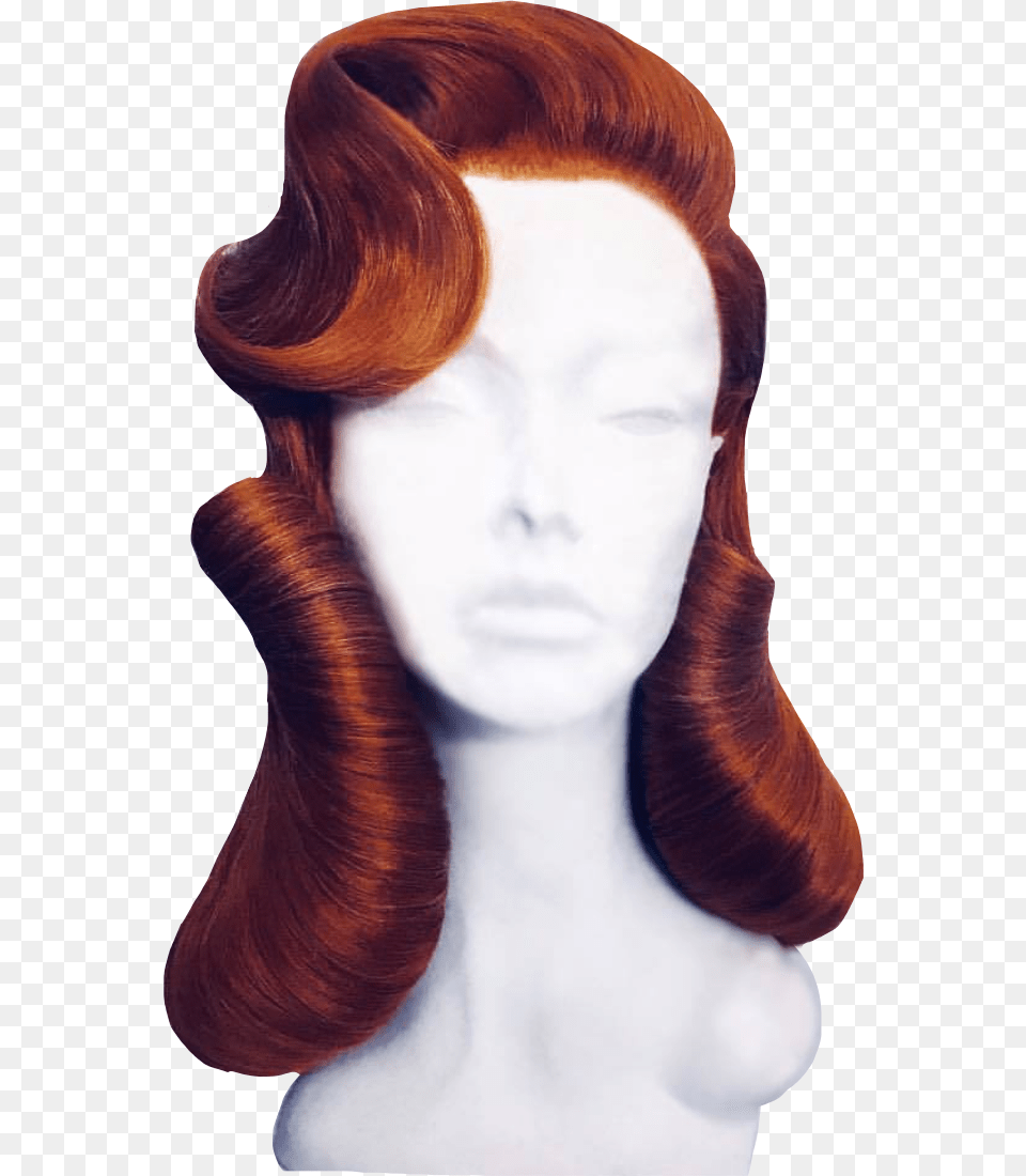 Redhaid Wig 50s Vintage Hair Curlyhair Freetoedit Red Hair, Adult, Female, Person, Woman Png