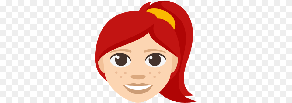 Redhead Emoji Example With Freckles Red Haired Emoji, Hat, Cap, Clothing, Person Free Png Download