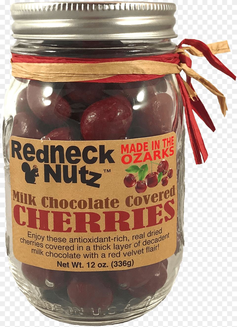 Redneck Nutz Chocolate Covered Cherries, Jar, Food, Fruit, Plant Free Png Download