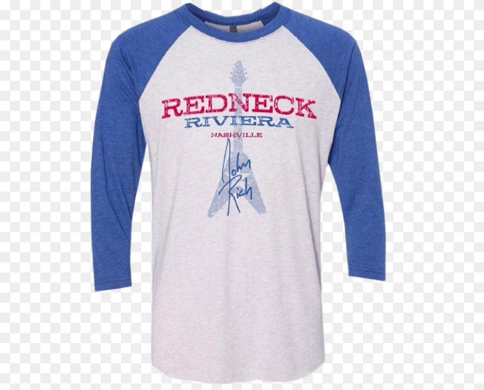 Redneck Riviera Unisex White And Royal Raglan Tee Long Sleeved T Shirt, Clothing, Long Sleeve, Sleeve, T-shirt Free Transparent Png