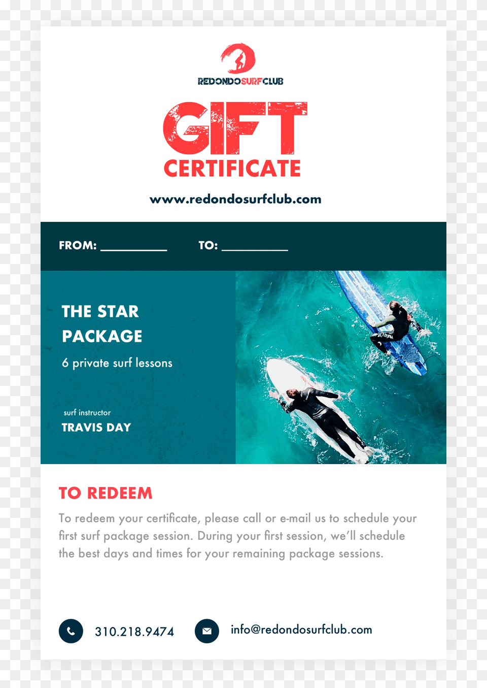 Redondo Surf Club Gift Certificate Pro Package Redondo Surf Club, Advertisement, Poster, Water, Sea Png Image