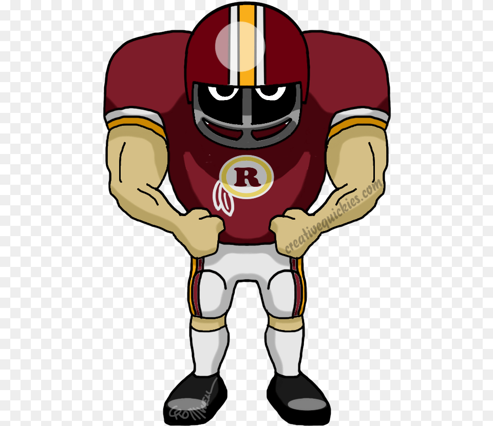Redskins At Getdrawings Com For Personal Saints Football Player Cartoon, Helmet, Playing American Football, Person, American Football Free Png Download