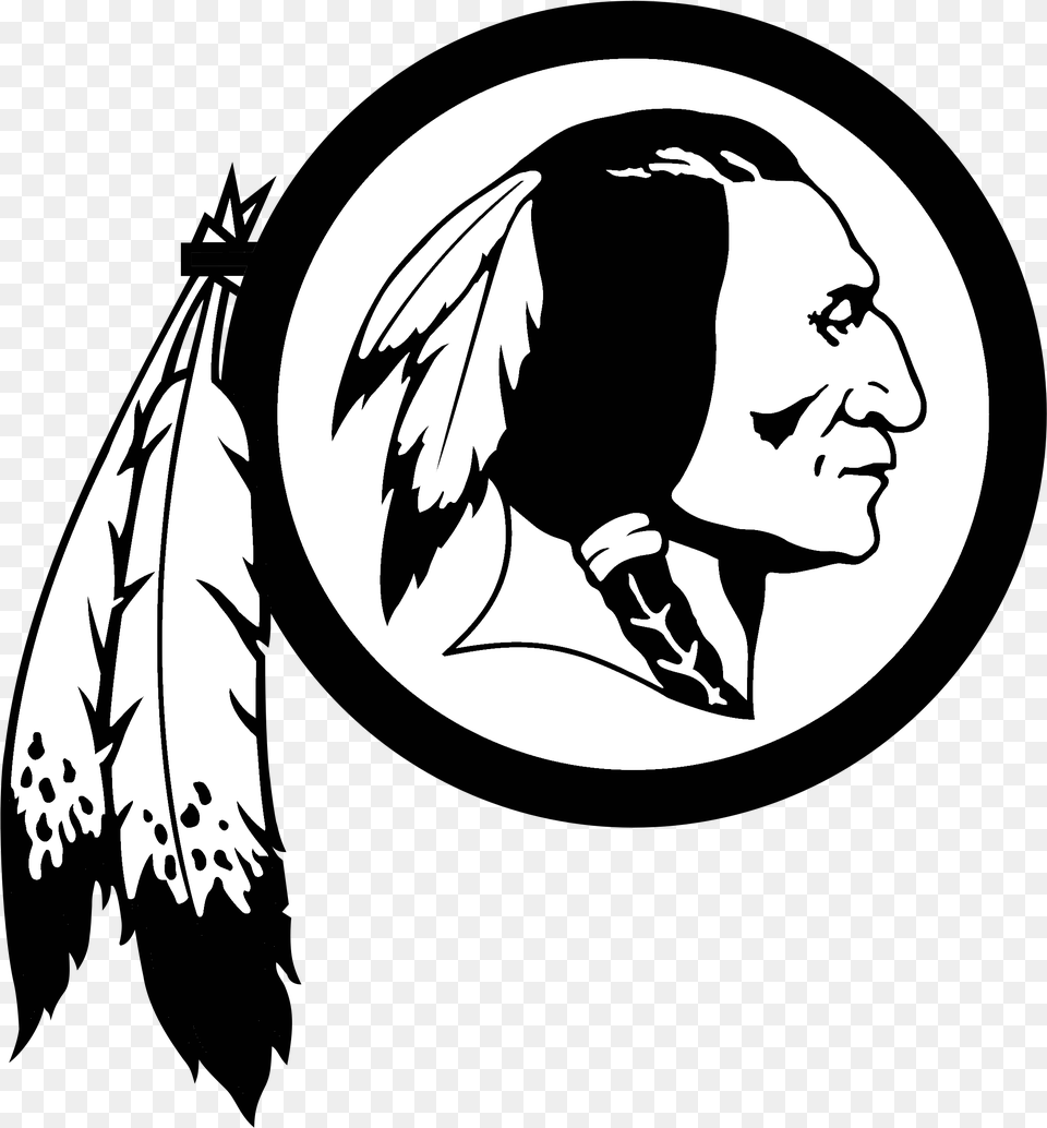 Redskins Outline Images Reverse Search Black And White Washington Redskins Logo, Stencil, Adult, Female, Person Free Png Download