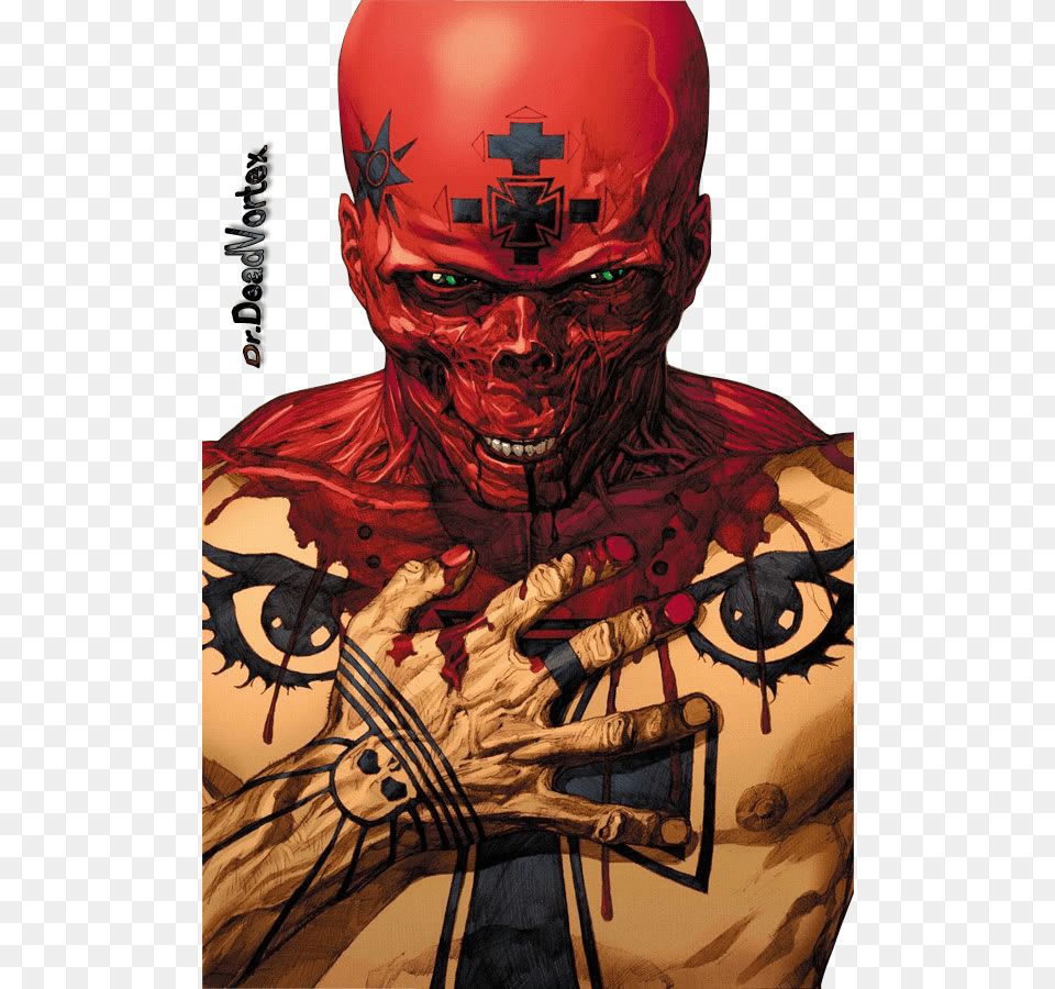 Redskull Ultimate Avengers Issue, Person, Skin, Tattoo, Adult Free Png