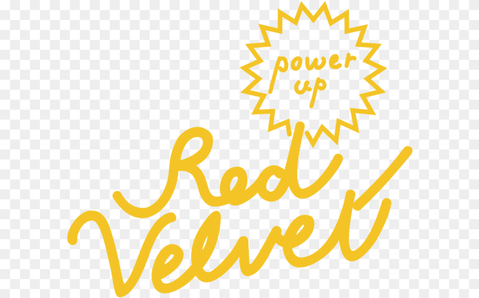 Redvelvet Kpop Logo Powerup Yellow Red Velvet Power Up Logo, Text, Handwriting Free Png