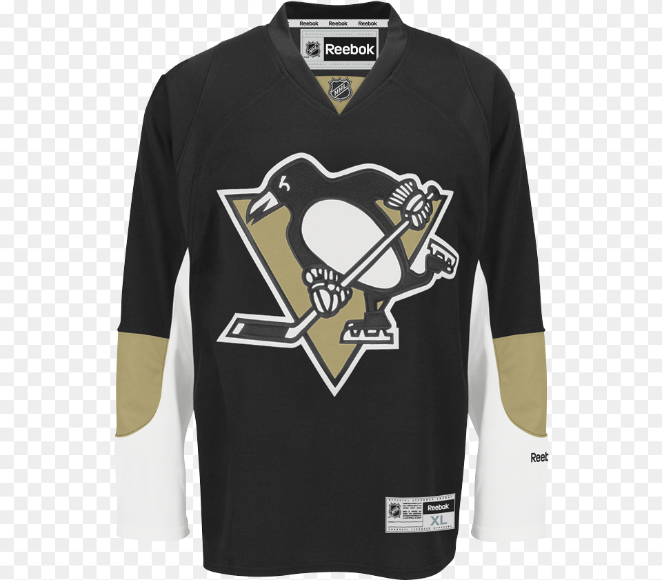Reebok Pittsburgh Penguins Home Adult39s Jersey Blank Pittsburgh Penguins Jersey, Clothing, Sleeve, Long Sleeve, Shirt Free Png